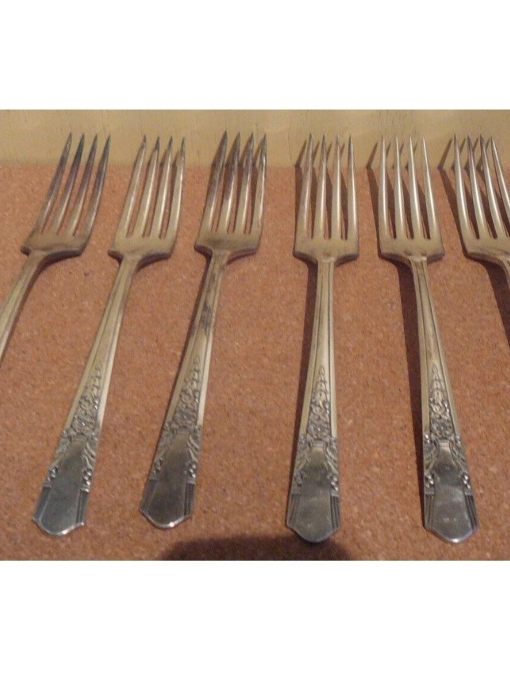 Jasmine Flatware 6 Dinner Forks Simeon L. and George H. Rogers Company 1939